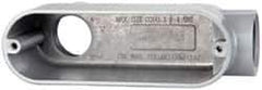 Cooper Crouse-Hinds - Form 5, LB Body, 1" Trade, IMC, Rigid Aluminum Conduit Body - Oval/Rectangle, 5.79" OAL, 12.2 cc Capacity, Silver - Exact Industrial Supply