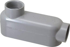 Cooper Crouse-Hinds - Form 5, LB Body, 1-1/2" Trade, IMC, Rigid Aluminum Conduit Body - Oval/Rectangle, 7.81" OAL, 33.8 cc Capacity, Silver - Exact Industrial Supply