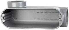 Cooper Crouse-Hinds - Form 5, LL Body, 2" Trade, IMC, Rigid Aluminum Conduit Body - Oval/Rectangle, 10.2" OAL, 69.7 cc Capacity, Silver - Exact Industrial Supply