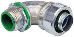 Cooper Crouse-Hinds - 3/4" Trade, Malleable Iron Threaded Angled Liquidtight Conduit Connector - Insulated - Exact Industrial Supply
