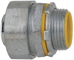Cooper Crouse-Hinds - 1" Trade, Malleable Iron Threaded Straight Liquidtight Conduit Connector - Insulated - Exact Industrial Supply