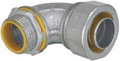 Cooper Crouse-Hinds - 1" Trade, Malleable Iron Threaded Angled Liquidtight Conduit Connector - Insulated - Exact Industrial Supply