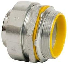 Cooper Crouse-Hinds - 2" Trade, Malleable Iron Threaded Straight Liquidtight Conduit Connector - Insulated - Exact Industrial Supply