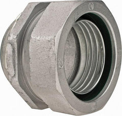Cooper Crouse-Hinds - 3-1/2" Trade, Malleable Iron Threaded Straight Liquidtight Conduit Connector - Insulated - Exact Industrial Supply