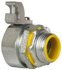 Cooper Crouse-Hinds - 3/4" Trade, Malleable Iron Threaded Straight Liquidtight Conduit Connector - Insulated - Exact Industrial Supply