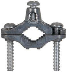 Cooper Crouse-Hinds - 8 to 2 AWG Compatible Dual-Nut Rod Clamp - Zinc, cUL Listed, UL File E6225, UL Listed - Exact Industrial Supply