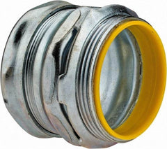 Cooper Crouse-Hinds - 2" Trade, Steel Compression Straight EMT Conduit Connector - Insulated - Exact Industrial Supply