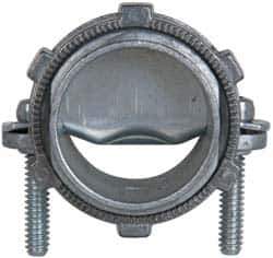 Cooper Crouse-Hinds - 1" Trade, Die Cast Zinc Squeeze Clamp Straight FMC Conduit Connector - Noninsulated - Exact Industrial Supply
