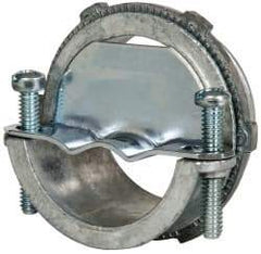 Cooper Crouse-Hinds - 2" Trade, Die Cast Zinc Squeeze Clamp Straight FMC Conduit Connector - Noninsulated - Exact Industrial Supply