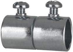 Cooper Crouse-Hinds - 1/2" Trade, Steel Set Screw EMT Conduit Coupling - Noninsulated - Exact Industrial Supply