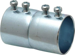 Cooper Crouse-Hinds - 1-1/4" Trade, Steel Set Screw EMT Conduit Coupling - Noninsulated - Exact Industrial Supply