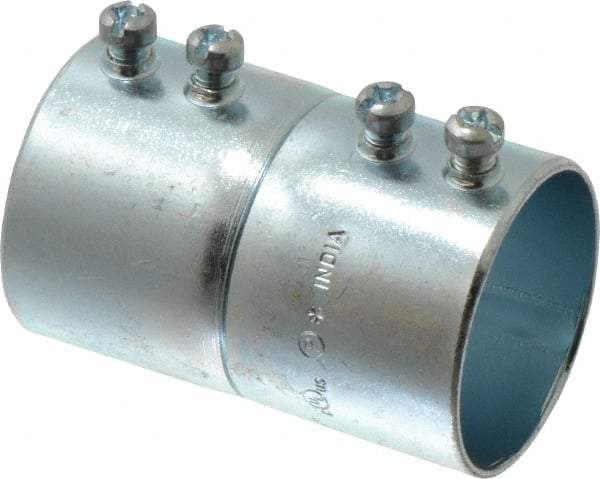 Cooper Crouse-Hinds - 1-1/2" Trade, Steel Set Screw EMT Conduit Coupling - Noninsulated - Exact Industrial Supply
