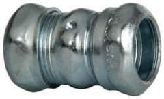 Cooper Crouse-Hinds - 1/2" Trade, Steel Compression EMT Conduit Coupling - Noninsulated - Exact Industrial Supply