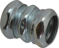 Cooper Crouse-Hinds - 1" Trade, Steel Compression EMT Conduit Coupling - Noninsulated - Exact Industrial Supply
