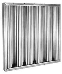 Made in USA - 20" High x 25" Wide x 2" Deep HVAC Grease Filter - 24 Gauge Galvanized Steel, Bail Handle, 450°F Max Working Temp - Exact Industrial Supply