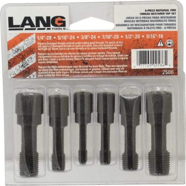 Lang - UNF, 3 & 4 Flute, Zinc Finish, Carbon Steel Tap Set - Right Hand Cut - Exact Industrial Supply