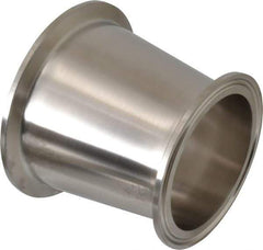 VNE - 3 x 2-1/2", Clamp Style, Sanitary Stainless Steel Pipe Concentric Reducer - Tube OD Connection, Grade 304 - Exact Industrial Supply