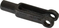 Jergens - 10-32 Thread, 7/16" Yoke Width, Carbon Steel, Tapped Yoke - 3/16" Hole Diam, 1" Hole Center to Neck, 3/8" Yoke Arm Height, 5/16" Neck Diam, 9/16" Neck Length, 1-9/16" OAL - Exact Industrial Supply