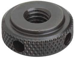 Gibraltar - 3/4-10" UNC Thread, Black Oxide Finish, Steel Round Knurled Check Nut - 9/16" Overall Height, 1-3/4" Head Diam, 1-1/2" Base Diam - Exact Industrial Supply
