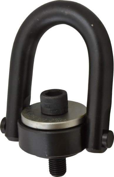 Jergens - 3,000 Lb Load Capacity Safety Engineered Center Pull Hoist Ring - M20 x 2.5 Thread, 22mm Thread Length, Alloy Steel, Black Oxide Finish - Exact Industrial Supply