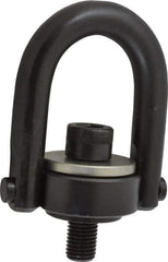 Jergens - 4,200 Lb Load Capacity Safety Engineered Center Pull Hoist Ring - M24 x 3.0 Thread, 37mm Thread Length, Alloy Steel, Black Oxide Finish - Exact Industrial Supply