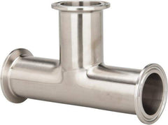 VNE - 1-1/2", Clamp Style, Sanitary Stainless Steel Pipe Tee - Tube OD Connection, Grade 316/316L - Exact Industrial Supply
