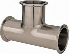 VNE - 2-1/2", Clamp Style, Sanitary Stainless Steel Pipe Tee - Tube OD Connection, Grade 304 - Exact Industrial Supply