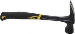 Stanley - 1 Lb Head, Straight Rip Claw Nail Hammer - 13-1/2" OAL, Forged Steel Head, 1-3/16" Face Diam, Smooth Face, Steel Handle with Grip - Exact Industrial Supply