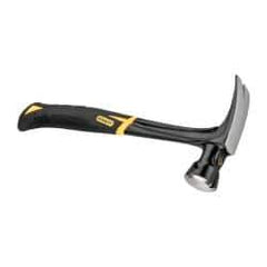 Stanley - 1-1/4 Lb Head, Straight Rip Claw Nail Hammer - 13-1/2" OAL, Forged Steel Head, 1-1/4" Face Diam, Smooth Face, Steel Handle with Grip - Exact Industrial Supply