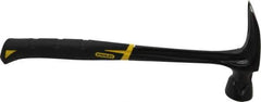 Stanley - 1-3/8 Lb Head, Straight Rip Claw Framing Hammer - 16" OAL, Forged Steel Head, 1-5/16" Face Diam, Smooth Face, Steel Handle with Grip - Exact Industrial Supply