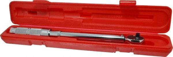 Proto - 3/8" Drive Micrometer Type Ratchet Head Torque Wrench - 16 N/m to 80 N/m Torque, 15-1/2" OAL, Ratchet Head - Exact Industrial Supply