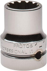 Proto - 1" Drive, 1-1/8" Socket, Spline Socket - 12 Points, 2-1/2" OAL - Exact Industrial Supply