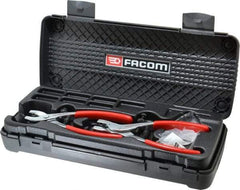 Facom - 21 Piece, Convertible Retaining Ring Pliers Set - 13-3/16" OAL, Comes in Plastic Case - Exact Industrial Supply