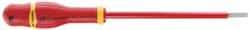 Facom - 375mm OAL Standard Slotted Screwdriver - 250mm Blade Length, Round Shank, Ergonomic Handle - Exact Industrial Supply