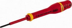 Facom - 150mm OAL Standard Slotted Screwdriver - 100mm Blade Length, Round Shank, Ergonomic Handle - Exact Industrial Supply