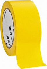 3M - Yellow Solid Color Vinyl Tape - 2" Wide x 108' Long x 0.005" Thick, General Traffic - Exact Industrial Supply