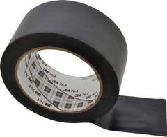 3M - Black Solid Color Vinyl Tape - 2" Wide x 108' Long x 0.005" Thick, General Traffic - Exact Industrial Supply