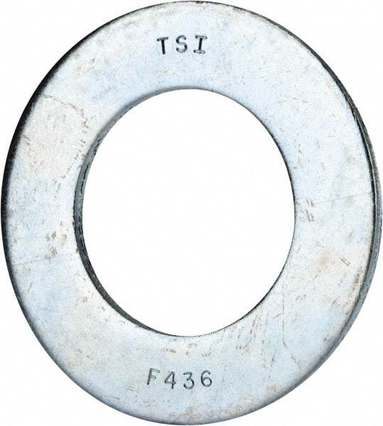 Value Collection - 2" Screw, Grade 8 Alloy Steel SAE Flat Washer - 2-1/8" ID x 3-3/4" OD, 0.196" Thick, Zinc-Plated Finish - Exact Industrial Supply