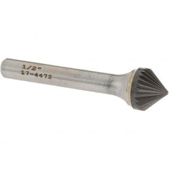 OSG - 1/2" Head Diam, 1/4" Shank Diam, 24 Flute 82° Solid Carbide Countersink - Exact Industrial Supply