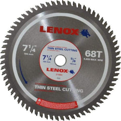 Lenox - 7-1/4" Diam, 5/8" Arbor Hole Diam, 68 Tooth Wet & Dry Cut Saw Blade - Titanium Carbide-Tipped, General Purpose Action, Standard Round Arbor - Exact Industrial Supply