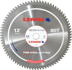 Lenox - 12" Diam, 1" Arbor Hole Diam, 80 Tooth Wet & Dry Cut Saw Blade - Titanium Carbide-Tipped, General Purpose Action, Standard Round Arbor - Exact Industrial Supply