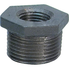Black Pipe Fittings; Fitting Type: Hex Bushing; Fitting Size: 1-1/4″; Material: Malleable Iron; Finish: Black; Fitting Shape: Straight; Thread Standard: NPT; Connection Type: Threaded; Hex Head Size: 1.12; Lead Free: No