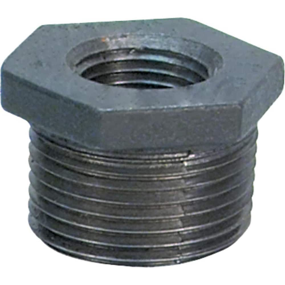 Black Pipe Fittings; Fitting Type: Hex Bushing; Fitting Size: 1/4″; Material: Malleable Iron; Finish: Black; Fitting Shape: Straight; Thread Standard: NPT; Connection Type: Threaded; Lead Free: No