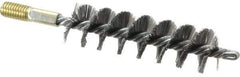 Value Collection - 1-1/4" Diam Helical Steel Tube Brush - 0.012" Filament Diam, 4-1/4" Brush Length, 7-1/2" OAL, 1/2-12 Male Shank - Exact Industrial Supply