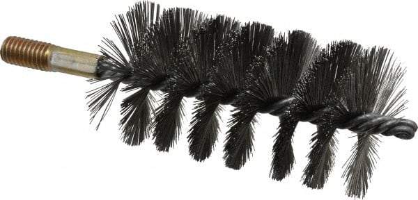 Value Collection - 2-1/4" Diam Helical Steel Tube Brush - Single Spiral, 0.012" Filament Diam, 4-1/4" Brush Length, 7-1/2" OAL, 1/2-12 Male Shank - Exact Industrial Supply