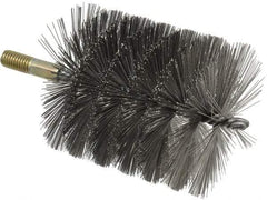 Value Collection - 4" Diam Helical Steel Tube Brush - 0.016" Filament Diam, 4-1/4" Brush Length, 7-1/2" OAL, 1/2-12 Male Shank - Exact Industrial Supply