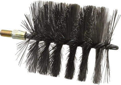 Value Collection - 5" Diam Helical Steel Tube Brush - 0.016" Filament Diam, 4-1/4" Brush Length, 7-1/2" OAL, 1/2-12 Male Shank - Exact Industrial Supply