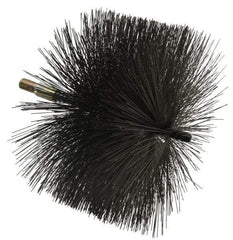 Value Collection - 8" Diam Helical Steel Tube Brush - 0.02" Filament Diam, 4-1/4" Brush Length, 7-1/2" OAL, 1/2-12 Male Shank - Exact Industrial Supply