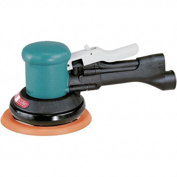 Dynabrade - 12,000 OPM, 23 CFM Air Consumption, Palm Air Orbital Sander - Round Pad, 1/4 NPT Inlet - Exact Industrial Supply