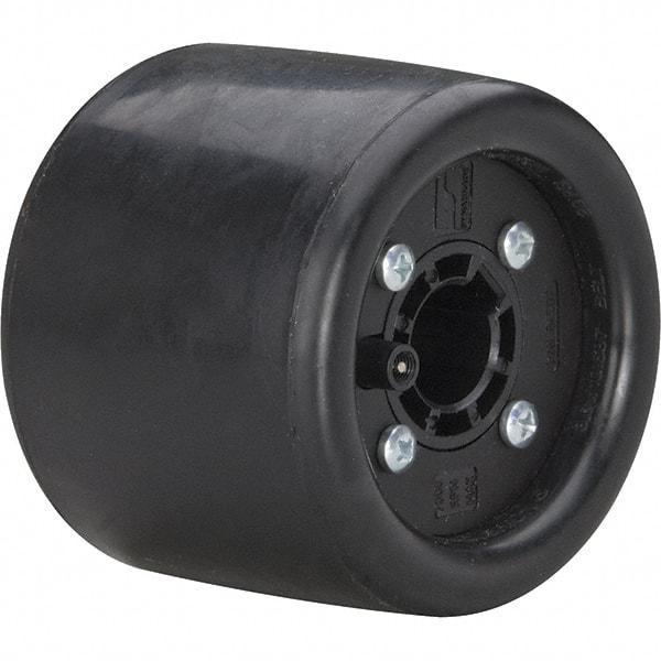 Dynabrade - 3-1/4" Wheel OD, 3" Wheel Width, 7,000 RPM, Aluminum, Pneumatic Wheel with Hub - 10-11/16" Long x 3" Wide, 5/8" Wheel Arbor Hole, For Use with 13204, 13505, 13515 & 13520 Dynastraight Air-Powered Abrasive Finishing Tools - Exact Industrial Supply